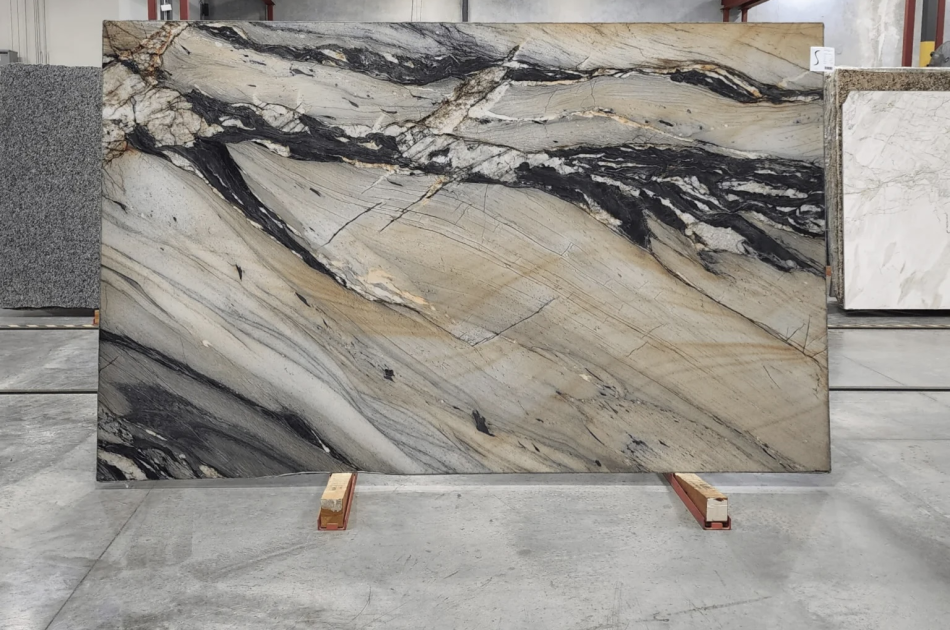 BLUE MAGMA LEATHERED, POLISHED QUARTZITE 