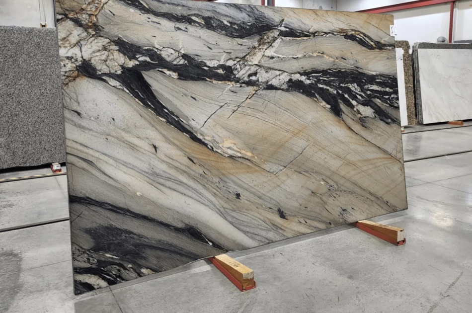 BLUE MAGMA LEATHERED, POLISHED QUARTZITE 